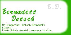 bernadett detsch business card